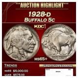 1928-d Buffalo Nickel 5c ms65+ SEGS
