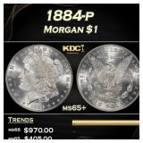 1884-p Morgan Dollar $1 Grades ms65+
