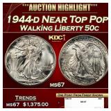 1944-d Walking Liberty Half Dollar Near Top Pop 50