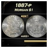 1887-p Morgan Dollar $1 Grades ms62+