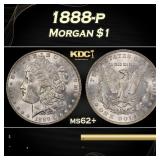 1888-p Morgan Dollar $1 Grades ms62+