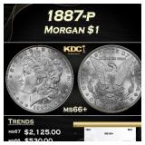 1887-p Morgan Dollar $1 ms66+ SEGS