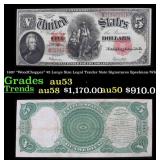 1907 $5 Large Size Legal Tender Note "WoodChopper"