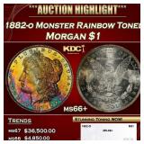 1882-o Morgan Dollar Monster Rainbow Toned $1 ms66