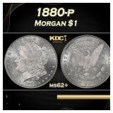 1880-p Morgan Dollar $1 Grades ms62+