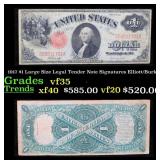 1917 $1 Large Size Legal Tender Note Grades vf++ S