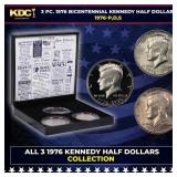 Complete 3 PC. 1976 Bicentennial Kennedy Half Doll