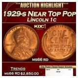 1929-s Lincoln Cent Near Top Pop! 1c ms66 rd SEGS