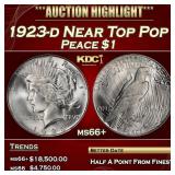 1923-d Peace Dollar Near Top Pop $1 ms66+ SEGS