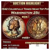 1942 Proof Washington Quarter Colorfully Toned Nea