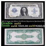 1923 $1 large size Silver Certificate Grades Selec