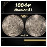 1884-p Morgan Dollar $1 Grades ms63+