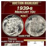 1939-s Mercury Dime 10c ms66 FSB SEGS