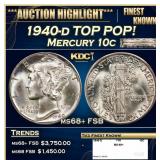 1940-d Mercury Dime TOP POP! 10c ms68+ FSB SEGS