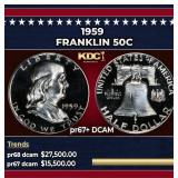 1959 Proof Franklin Half Dollar 50c pr67+ DCAM SEG