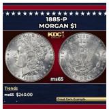 1885-p Morgan Dollar $1 Grades ms65