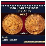 1906 Indian Cent Near Top Pop! 1c ms66 rd SEGS