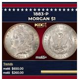 1883-p Morgan Dollar $1 Grades ms65+