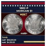 1882-p Morgan Dollar $1 ms66+ SEGS