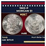 1903-p Morgan Dollar $1 Grades ms66