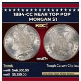 1884-cc Morgan Dollar Near Top Pop $1 ms67+ SEGS