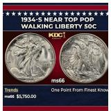 1934-s Walking Liberty Half Dollar Near Top Pop 50