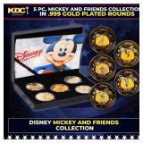 5 Coin Disney Mickey and Friends Gold Plated Round