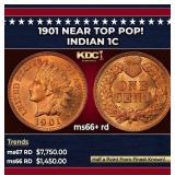 1901 Indian Cent Near Top Pop! 1c ms66+ rd SEGS