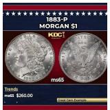 1883-p Morgan Dollar $1 Grades ms65