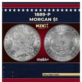 1889-p Morgan Dollar $1 Grades ms64+