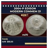 2004-P Edison Modern Commem Dollar $1 ms70 SEGS