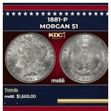 1881-p Morgan Dollar $1 ms66 SEGS
