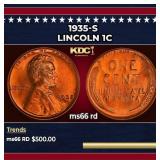 1935-s Lincoln Cent 1c Grades ms66 rd