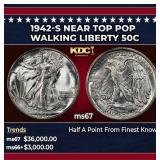 1942-s Walking Liberty Half Dollar Near Top Pop 50