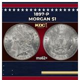 1897-p Morgan Dollar $1 Grades ms62+