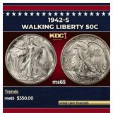 1942-s Walking Liberty Half Dollar 50c Grades ms65