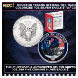 Houston Texans Official NFL Team Colorized 1oz Sil