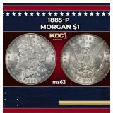 1885-p Morgan Dollar $1 Grades ms63