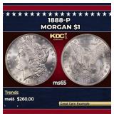 1888-p Morgan Dollar $1 Grades ms65