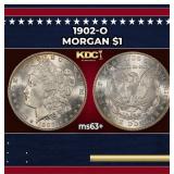 1902-o Morgan Dollar $1 Grades ms63+