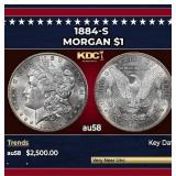 1884-s Morgan Dollar $1 au58 SEGS
