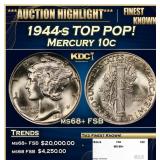 1944-s Mercury Dime TOP POP! 10c ms68+ FSB SEGS