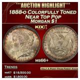 1888-o Morgan Dollar Colorfully Toned Near Top Pop