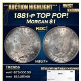 1881-p Morgan Dollar TOP POP! $1 ms67+ SEGS