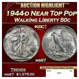 1944-d Walking Liberty Half Dollar Near Top Pop 50
