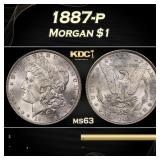 1887-p Morgan Dollar $1 Grades ms63