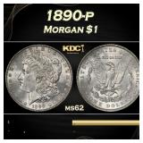 1890-p Morgan Dollar $1 Grades ms62