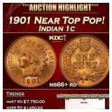 1901 Indian Cent Near Top Pop! 1c ms66+ rd SEGS