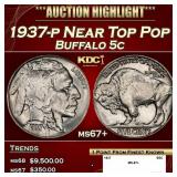 1937-p Buffalo Nickel Near Top Pop 5c ms67+ SEGS