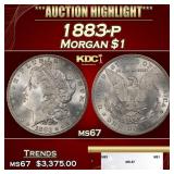 1883-p Morgan Dollar $1 ms67 SEGS